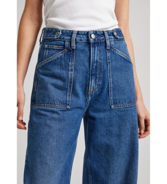 Pepe Jeans Wide Leg Uhw Utility Jeans blauw