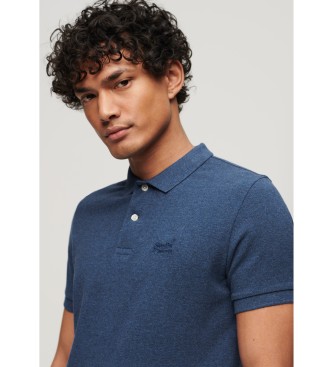 Superdry Klassisches marineblaues Piqu-Poloshirt