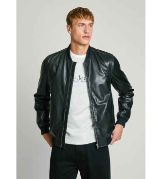 Pepe Jeans Veste en cuir Torno noir