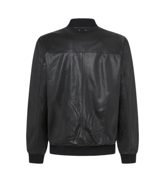 Pepe Jeans Leather jacket Torno black