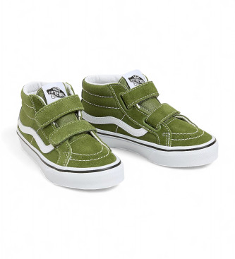 Vans Sk8-Mid Reissue green leather trainers