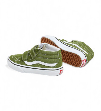 Vans Sk8-Mid Reissue green leather trainers