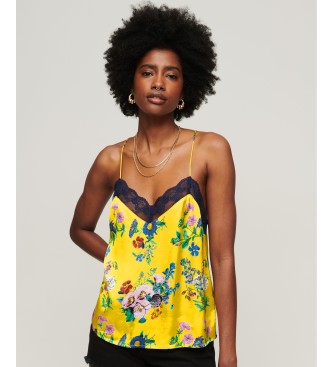 Superdry Yellow satin tank top