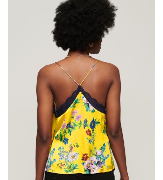 Superdry Yellow satin tank top