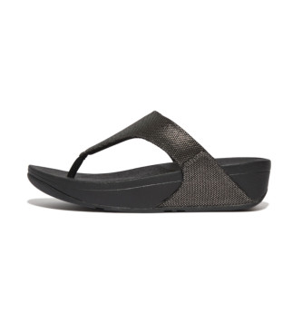 Fitflop Skórzane sandały Glitz-Canvas w kolorze czarnym