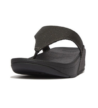 Fitflop Glitz-Canvas leren sandalen zwart