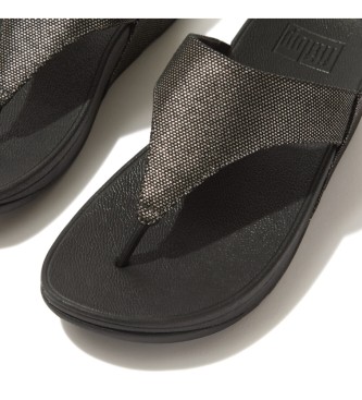 Fitflop Glitz-Canvas leren sandalen zwart