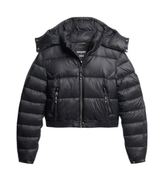 Superdry Casaco curto com capuz Fuji preto