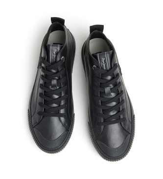 Pepe Jeans Industry Rec Leren Sneakers zwart