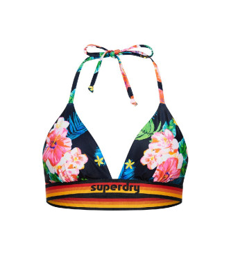 Superdry Trójkątny stanik bikini z granatowym logo w stylu vintage