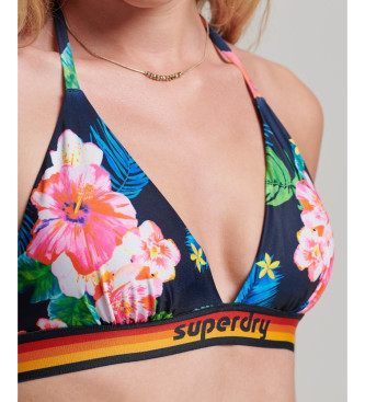 Superdry Triangel-Bikinioberteil mit marinefarbenem Vintage-Logo