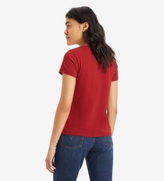 Levi's T-shirt Perfect V - bordowy