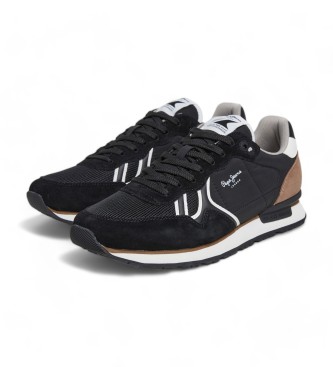 Pepe Jeans Sneakers in pelle nera della serie Brit