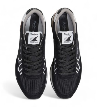 Pepe Jeans Sneakers in pelle nera della serie Brit