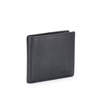 HUGO Leather Wallet with Engraved Loco in Black Box