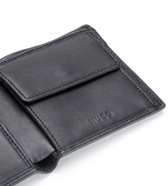 HUGO Leather Wallet with Engraved Loco in Black Box