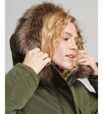 Superdry Parka Everest groen met capuchon van synthetisch bont