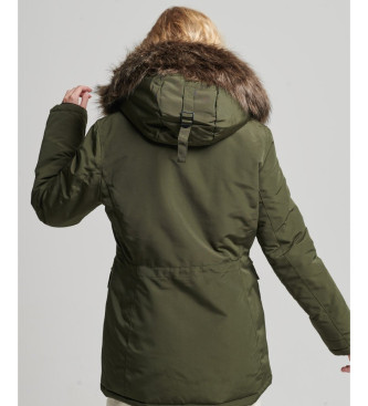 Superdry Parka med huva i syntetisk pls Everest green