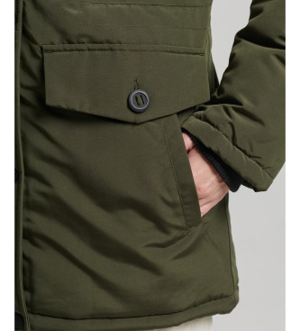 Superdry Parka Everest groen met capuchon van synthetisch bont