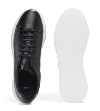 BOSS Zapatillas de Piel Bulton negro