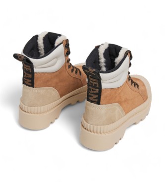 Pepe Jeans Botins em pele castanha Ascot Mountain