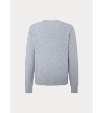 Hackett London Grauer Pullover mit V-Ausschnitt 