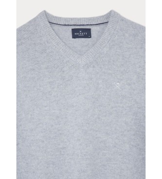 Hackett London Grauer Pullover mit V-Ausschnitt 