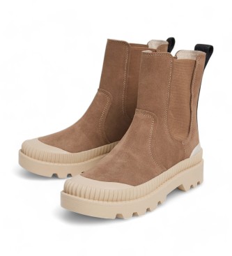 Pepe Jeans Botins Ascot High em pele castanho