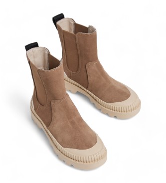 Pepe Jeans Botins Ascot High em pele castanho