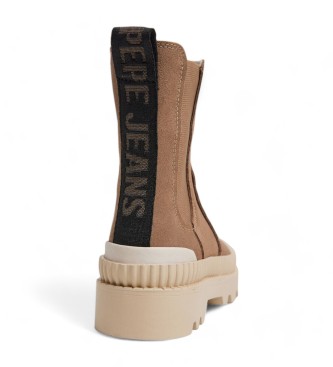 Pepe Jeans Botins Ascot High em pele castanho