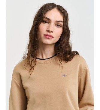 Gant Shield sweatshirt med rund hals beige