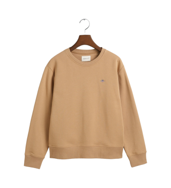 Gant Shield sweatshirt med rund hals beige