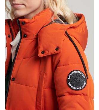 Superdry Quilted long coat Everest orange