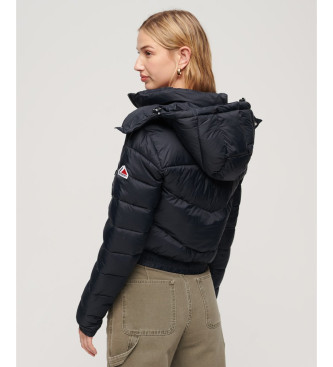 Superdry Krótka kurtka z kapturem Fuji navy