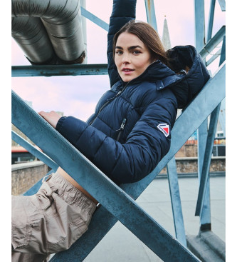 Superdry Kratka jakna s kapuco Fuji navy