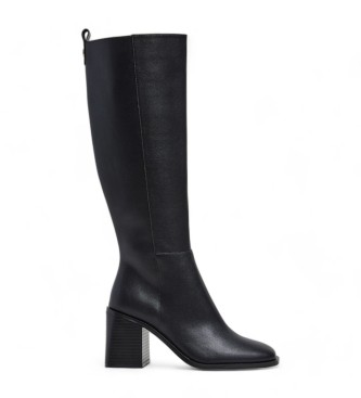 Pepe Jeans Botas de piel Twiggy Basic negro