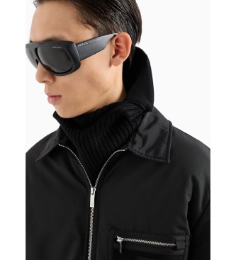 Armani Exchange Black Caban coat