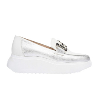 Wonders Metallic silver Montreal leather moccasins