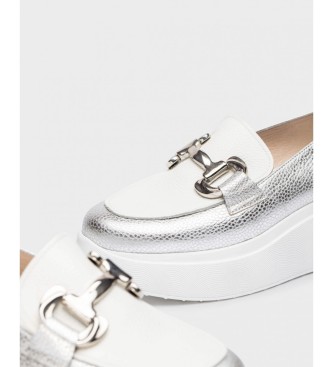 Wonders Metallic silver Montreal leather moccasins