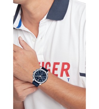 Tommy Hilfiger Reloj Analgico con correa de piel Acero marino