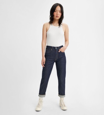 Levi's Boyfriend blauwe jeans met hoge taille