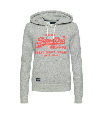 Superdry Sweatshirt fluo avec logo vintage gris