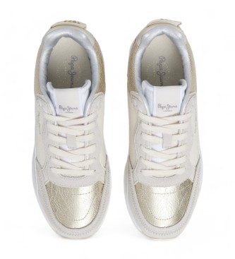 Pepe Jeans Dean Metal Baskets en cuir blanc