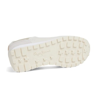 Pepe Jeans Dean Metal Baskets en cuir blanc