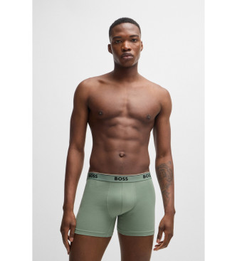 BOSS 3-pack of black, green, navy Power boxer shorts