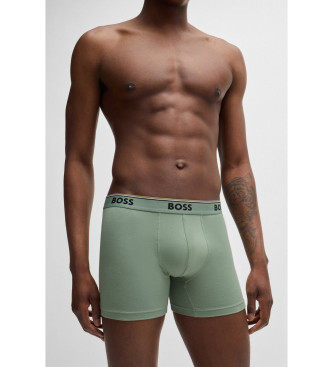 BOSS Conjunto de 3 boxers Power pretos, verdes e marinhos