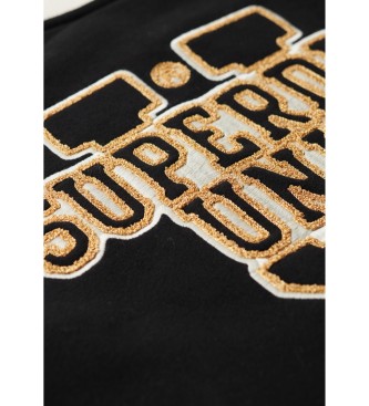 Superdry Graficzna dzianinowa kurtka bomber College czarna