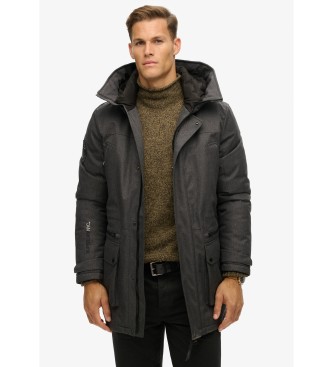 Superdry Parka acolchada de tweed City gris