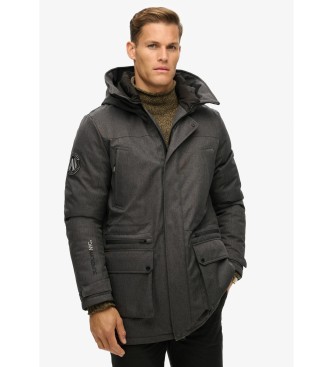 Superdry Vatteret parka i tweed City grey