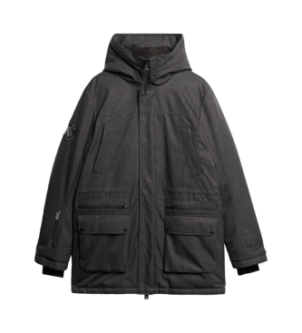 Superdry Gewatteerde tweed parka City grijs